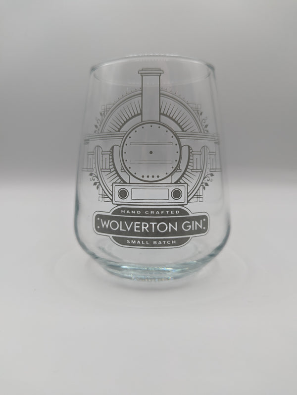 Wolverton Gin Branded Glass